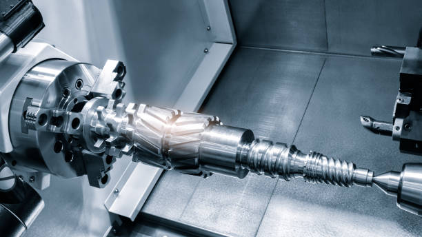 istock Industrial concept.  Manufacturing CNC professional lathe machine 2191108854