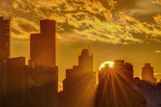 sunset, downtown Vancouver, British Columbia, Canada