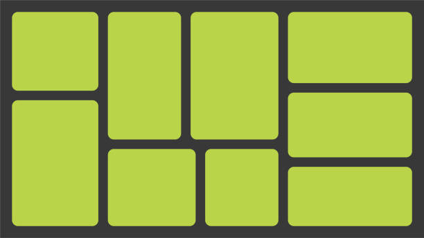 illustrations, cliparts, dessins animés et icônes de modèle de boîte à bento. formes de grille de collage y2k. géométrie : cadres de moodboard modulaires simples. bordure des éléments de conception de l’interface utilisateur. blocs à la mode, disposition vierge. illustration plate vectorielle. - flat lay