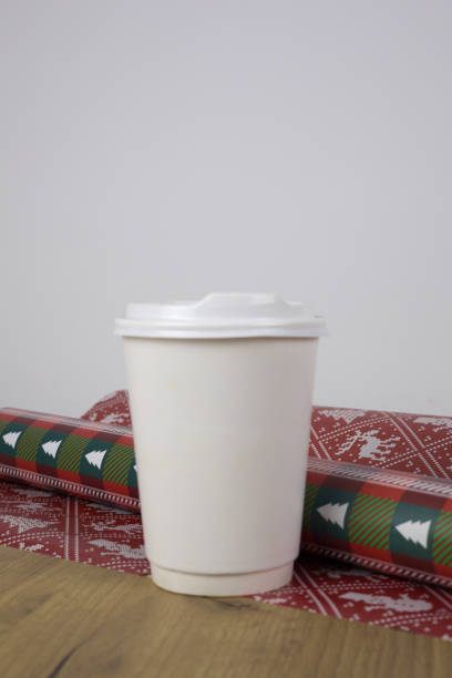 istock Cup Mockup Christmas. White mug on red background. 2191118496