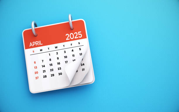 istock 2025 April calendar on blue background 2191122708