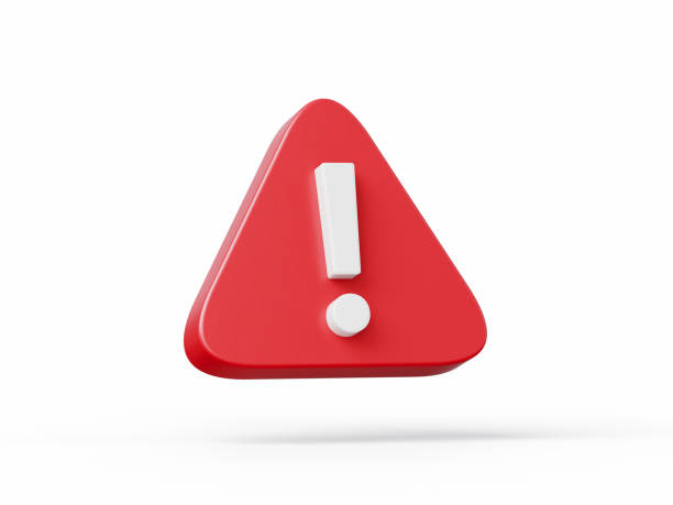 istock Red warning sign with exclamation mark isolated on white background. 2191123013