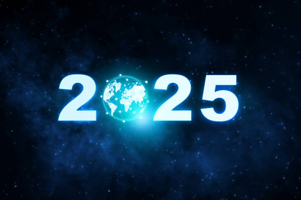 istock 2025 number with a virtual globe. Planning, opportunity, challenge, and business strategy 2191125796