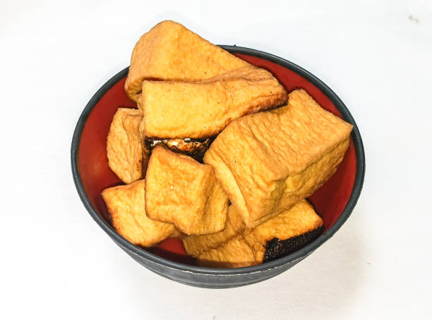 istock Fried tofu food in a white isolated plate container 2191126843