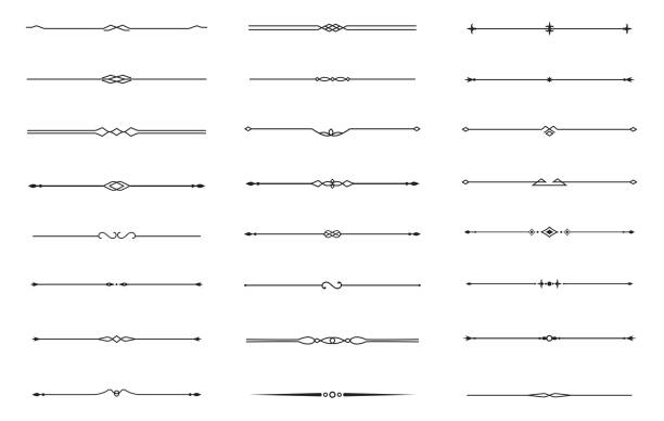 Set of Vintage decorative lines. text dividers. Line border. Lines separators, Borders, Vintage dividers, Underline elements. Vector illustration