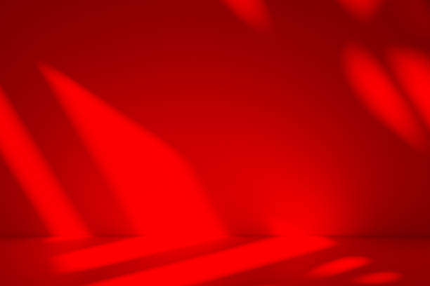 istock Wall interior background, studio and backdrops show products.with shadow from window color red . background for text insertion and presentation product 2191129829