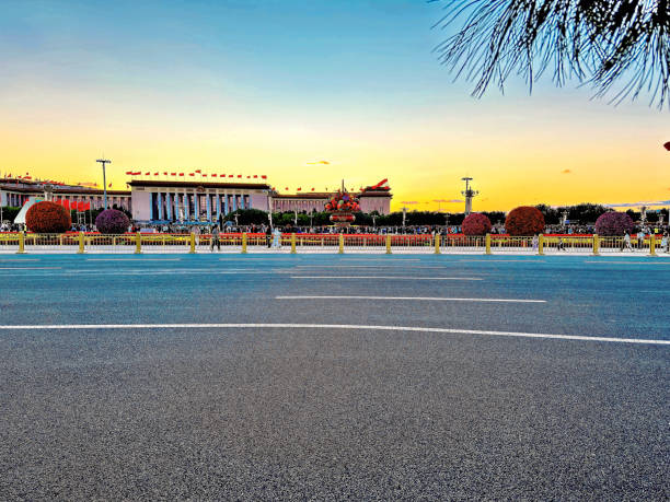 Sunrise View From Tiananmen Square .Tiananmen Square. Parliament house china. Grand house china. china republic parliament house
