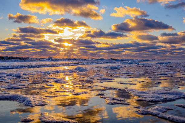 Foamy sunrise at Virginia Beach