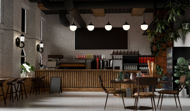 istock Coffee shop, warm color tones, 3D illustration 2191132692