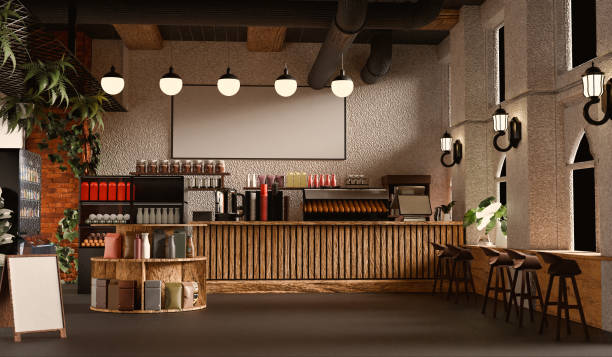 istock Coffee shop, warm color tones, 3D illustration 2191132693