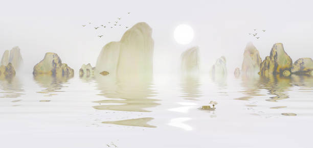 istock Background of ink landscape painting 2191134357