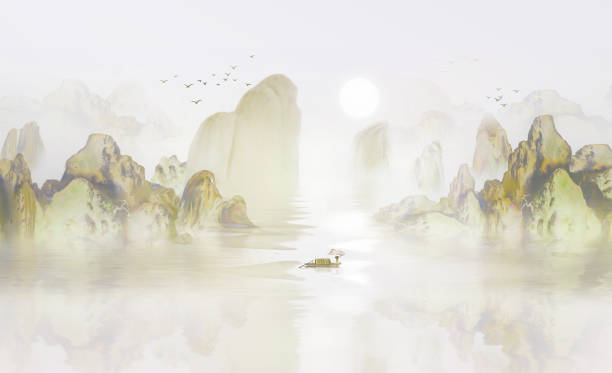istock Background of ink landscape painting 2191134358