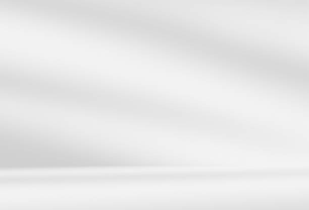Empty white room studio with leaves shadow overlay effect for product presentation display.