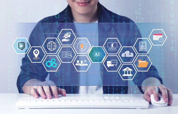 istock Businessmen show icon concept of using artificial intelligence technology AI to analyze marketing, business management insights, money management, online networking 2191147585