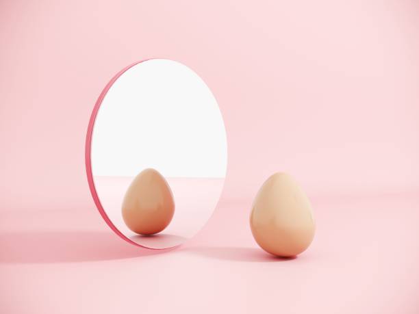 istock 3D render of an Easter egg with daisy flowers. Happy Easter - postcard, banner, pastel pink poster. 2191150879