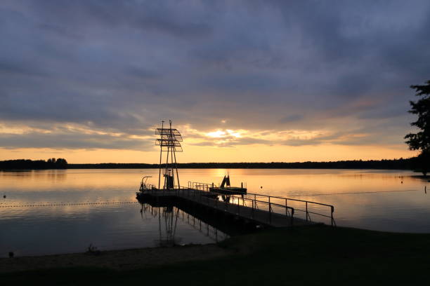 istock Sunset at lake Wandlitz in Brandenburg, Germany 2191154008