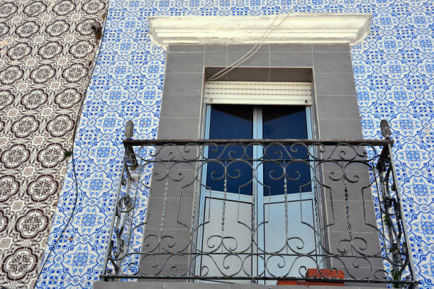 characteristic house with tiles (azulejos) in tavira algarve portugal