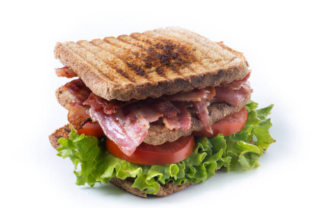 istock Bacon sandwich with lettuce and tomato isolated on white background 2191158578