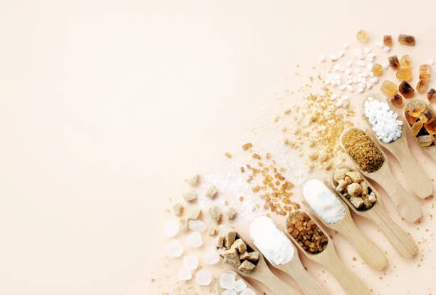 istock Mix of sugar varieties: unbleached, brown and white, refined and unrefined 2191162297