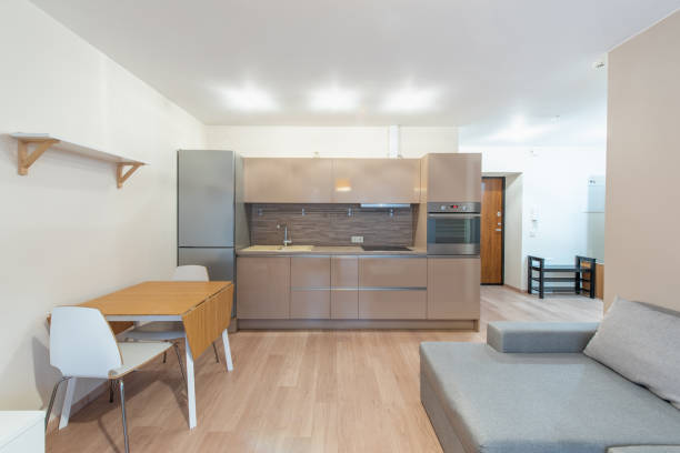 istock Modern Home Open Plan Space Home Apartment Kitchen and Living Space Interior Design 2191164406