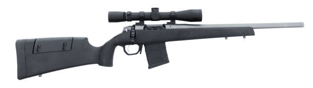 istock Scope on a bolt action rifle with magazine inserted 2191171718