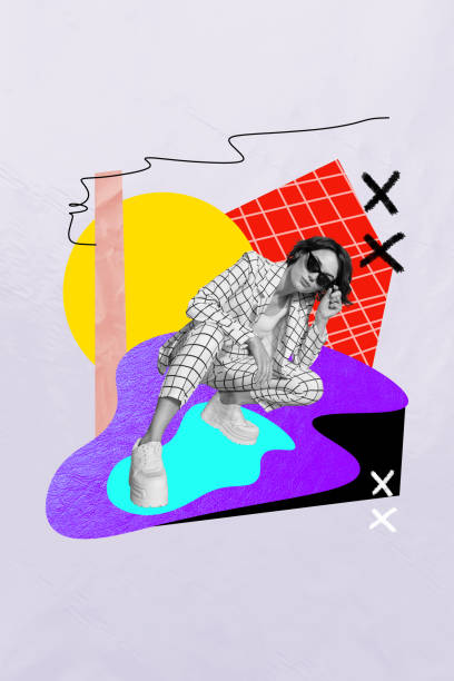 istock 3d retro abstract creative artwork template collage of funky cool lady enjoying retro disco isolated painting background 2191174776