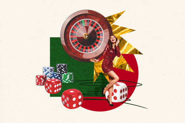 istock Collage creative image illustration cheerful excited charm young lady pose casino gambling fortune fashion dice game colorful template 2191175661