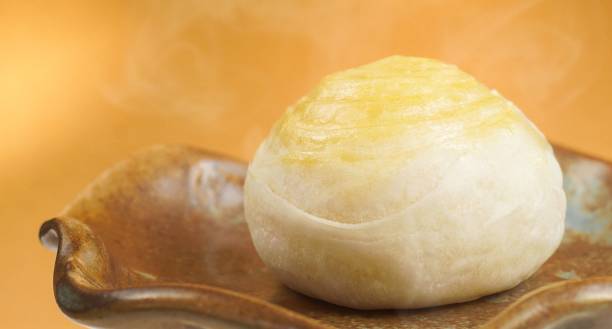 istock Toasted Mung Bean Cake on golden background. 2191177272