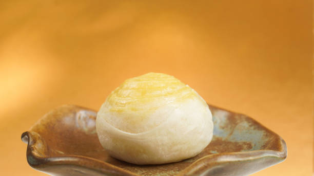 istock Toasted Mung Bean Cake on golden background. 2191177280