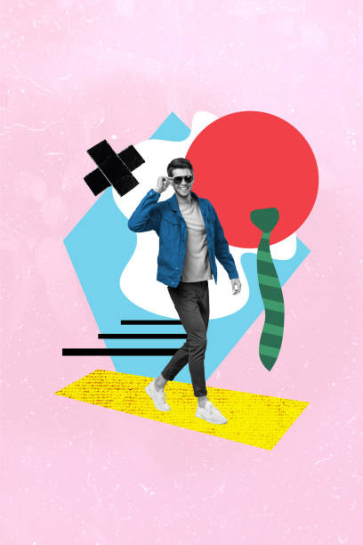 istock Vertical creative composite collage photo of successful cool handsome guy touching watches go shopping isolated on pink background 2191183238