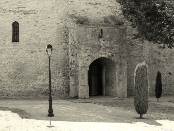 black and white photo with old postcard effect