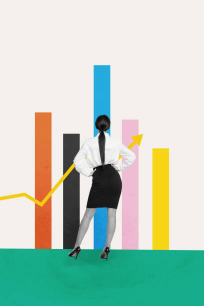 istock Collage artwork image of successful professional lady looking analyzing statistics isolated on drawing background 2191192083