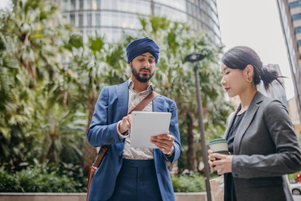 istock Focused business meeting between two city professionals 2191194035