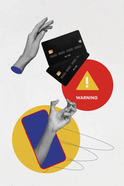 istock Creative collage picture illustration image monochrome effect hands exclusive protected warning fraudster card emoney white background 2191194834