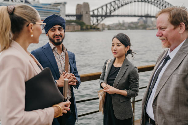 istock Urban professional discussion by a scenic landmark 2191197657