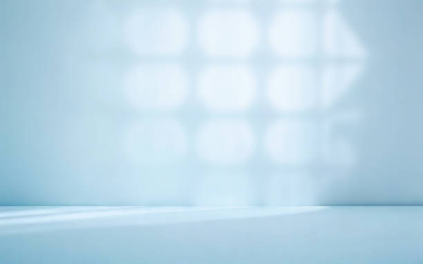 istock Image of empty room in blue tones for background in presentations. 2191198546