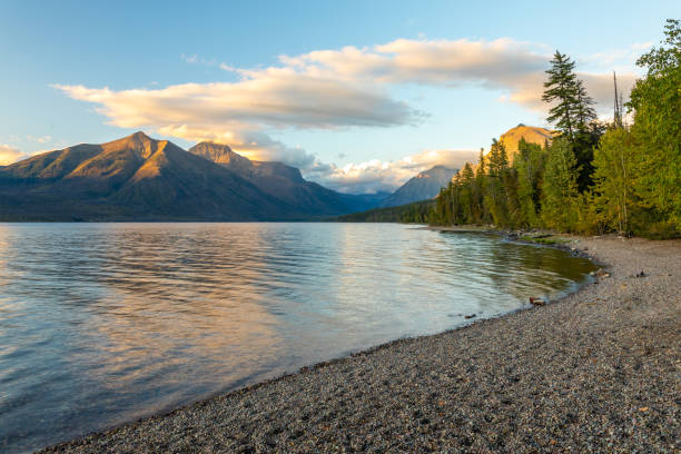 istock Sunlit Mountain Peaks Viewed from Montana Lake 2191199860