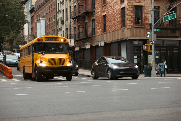 istock A typical yellow school bus in New York City 2191201567