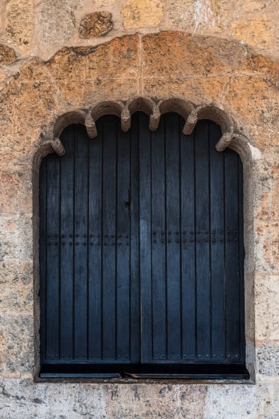 Wooden window with decoration
