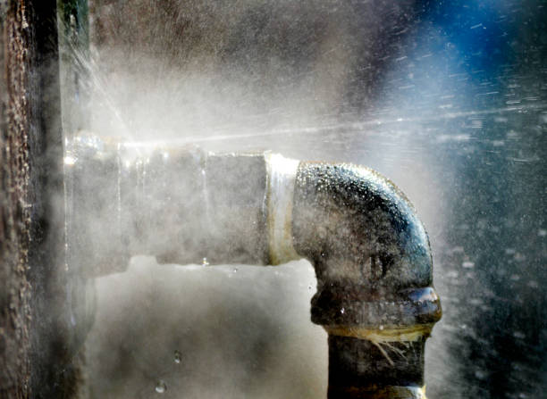istock Pipe Broken Plumbing Problem with Water Spraying Out through Leak Leaky Pipes 2191202168