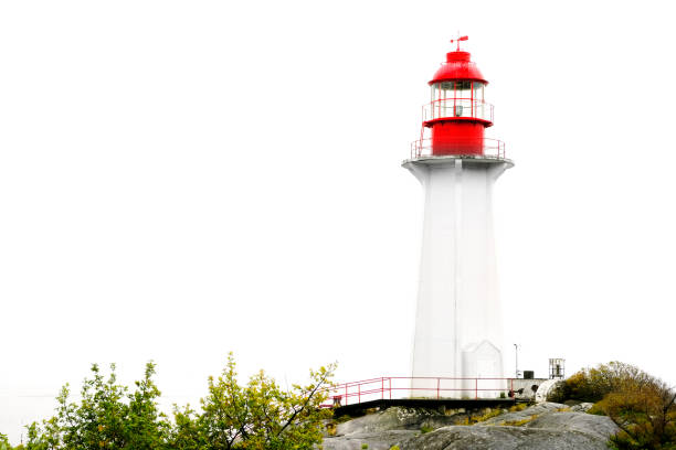 White and red Point Atkinson light house in Vancouver British Columbia