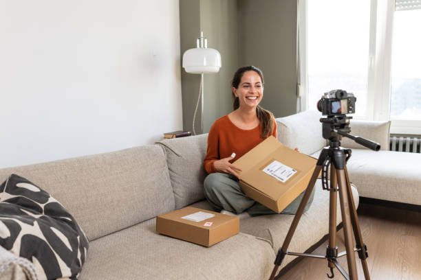 istock An influencer creating social media buzz with online shopping finds 2191203068