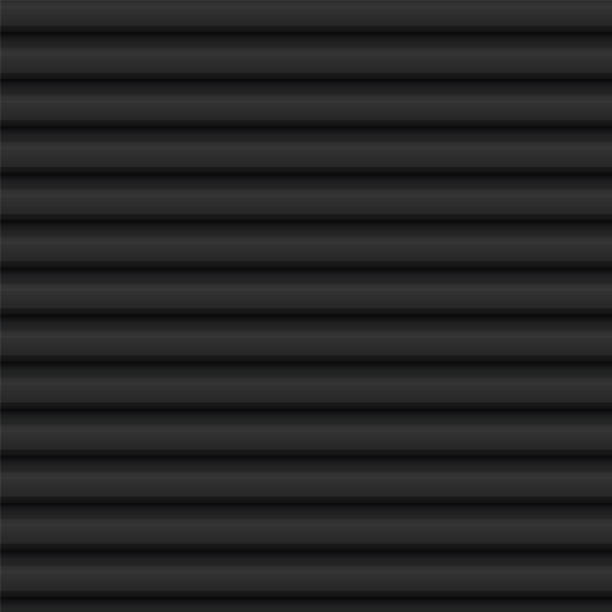 Vector illustration of corrugated metal background, black, with horizontal lines. Vector illustration of corrugated metal background, black, with horizontal lines. Seamless texture of profiled sheet is ideal for covering or fencing, siding. roof cladding stock illustrations