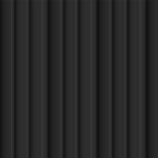 Vector background made of corrugated metal with rich texture of vertical black panels Vector background made of corrugated metal with rich texture of vertical black panels. They emphasize the durability and style of the roof and structures. roof cladding stock illustrations
