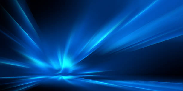 istock Abstract futuristic background with glowing blue light effect. High speed. Hi-tech. Abstract technology background concept 2191223268