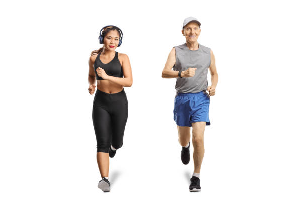 istock Young asian woman jogging with an elderly man 2191232669