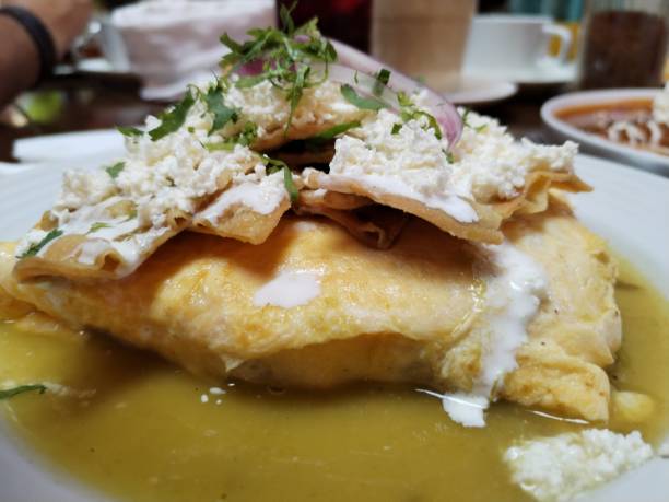 istock Green chilaquiles with omelet breakfast 2191235692