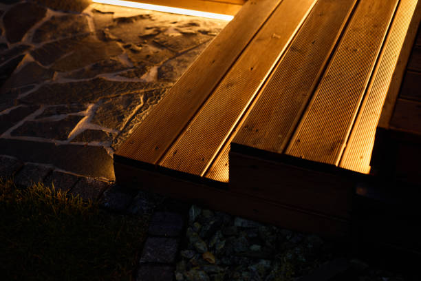 istock A Serene Wooden Deck at Dusk, Enhanced by Soft and Inviting Lighting for Relaxation 2191237841