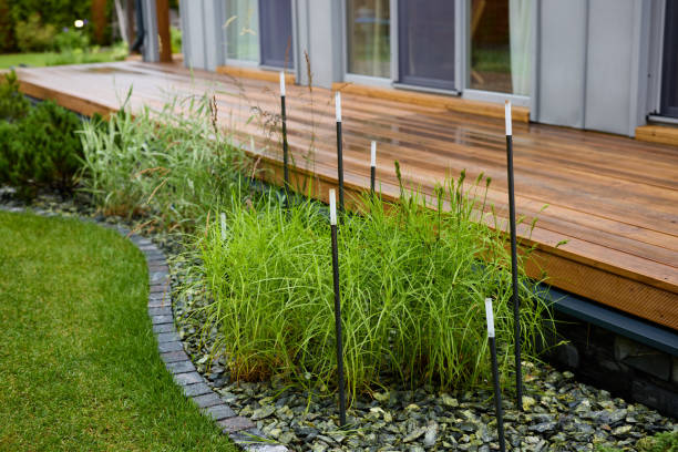 istock Explore Modern Garden Design with lovely Herb Planters and a relaxing Wooden Deck 2191241011