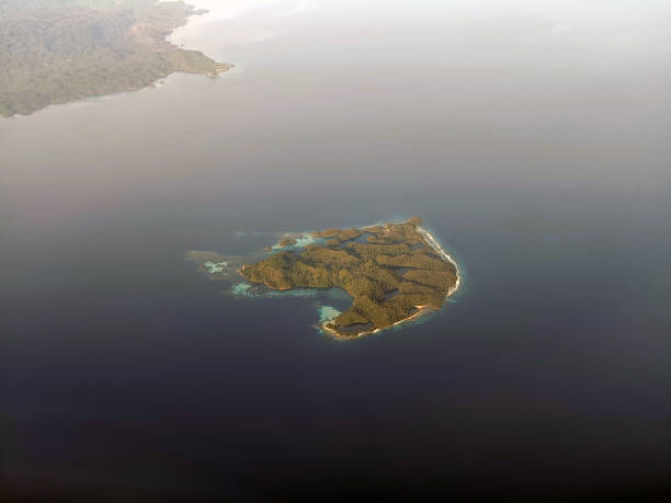 istock View from the plane of Bacan Island 2191251448